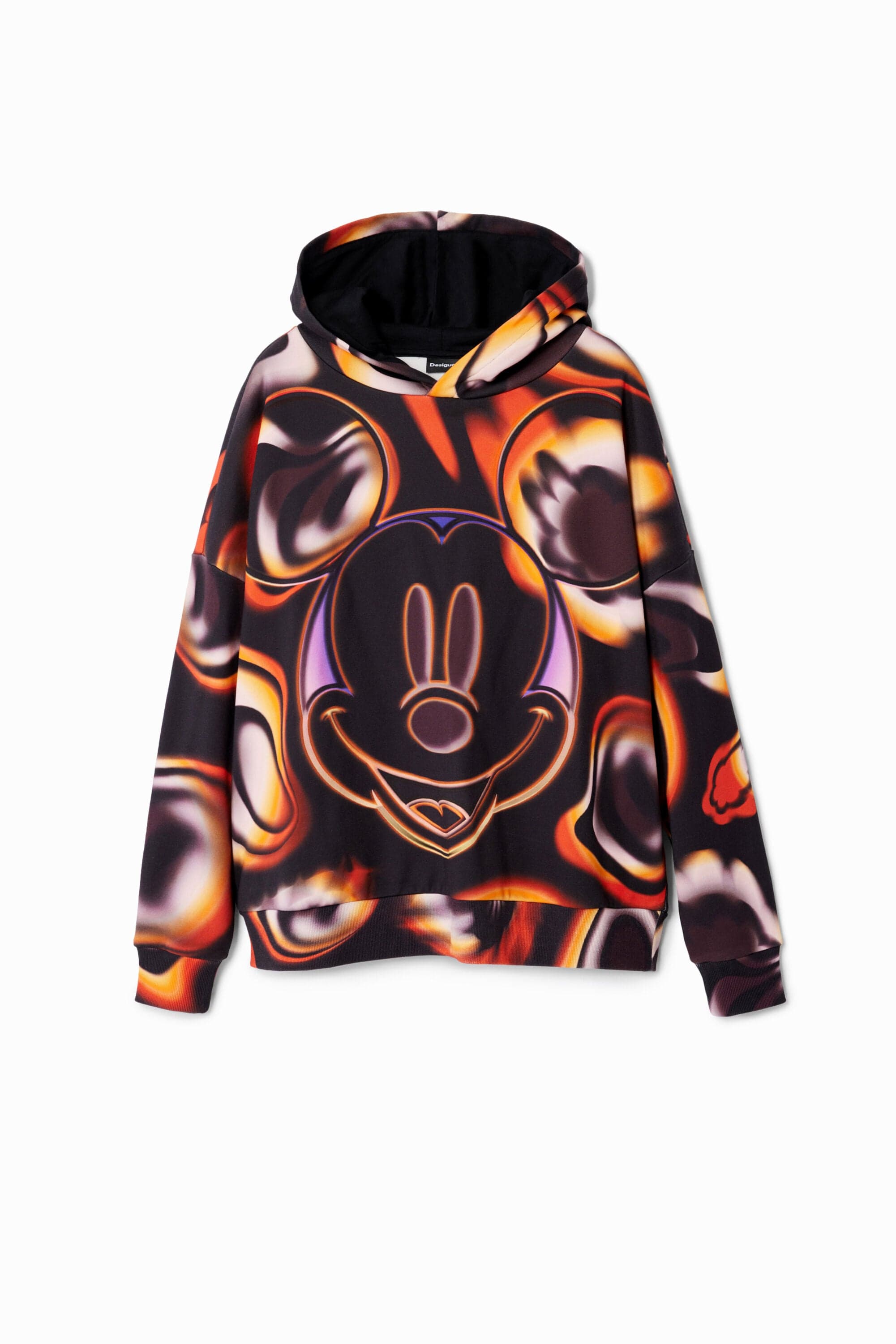 Desigual, Oversize Mickey Mouse hoodie, Bavlna, ČIerna, S
