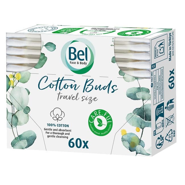 Bel Cotton buds Travel Size Vatové tyčinky 100% bavlna 60ks