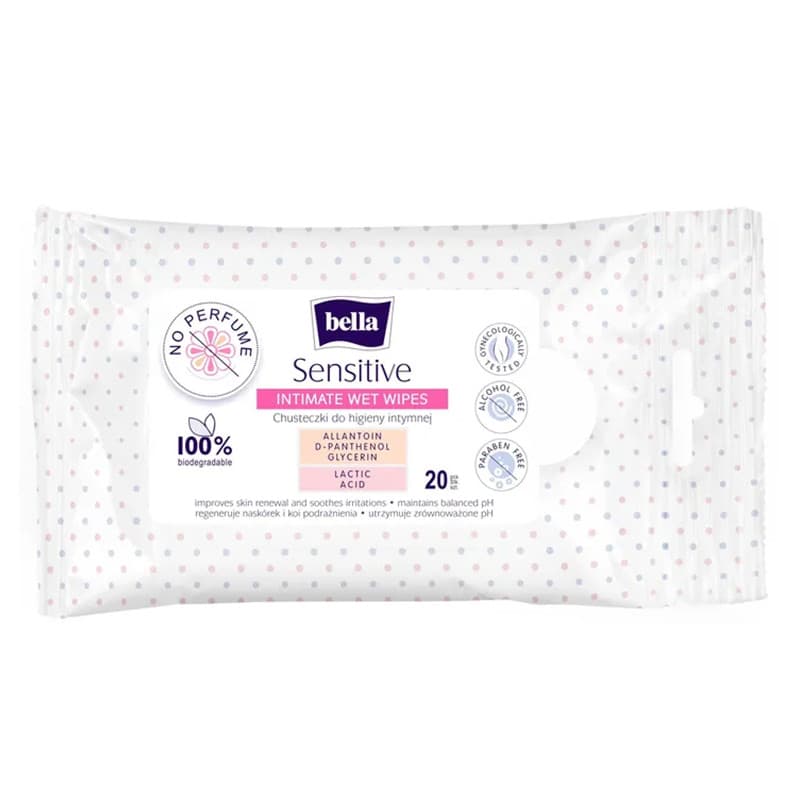 BELLA Sensitive Obrúsky na intímnu hygienu 20ks