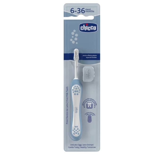 Chicco - detská zubná kefka 6-36mesiacov modrá