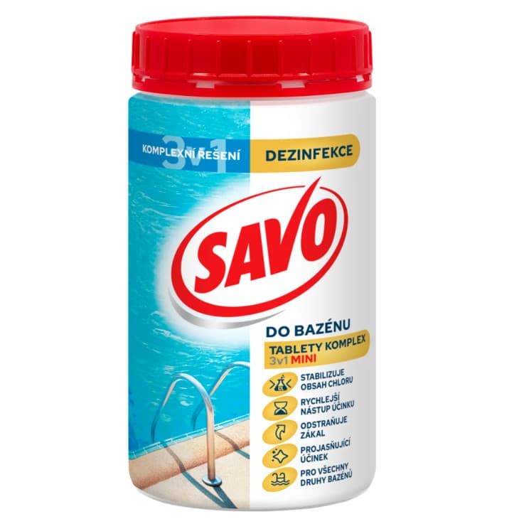 SAVO tablety do bazénu 760g MINI komplex 3v1 (38x20g)