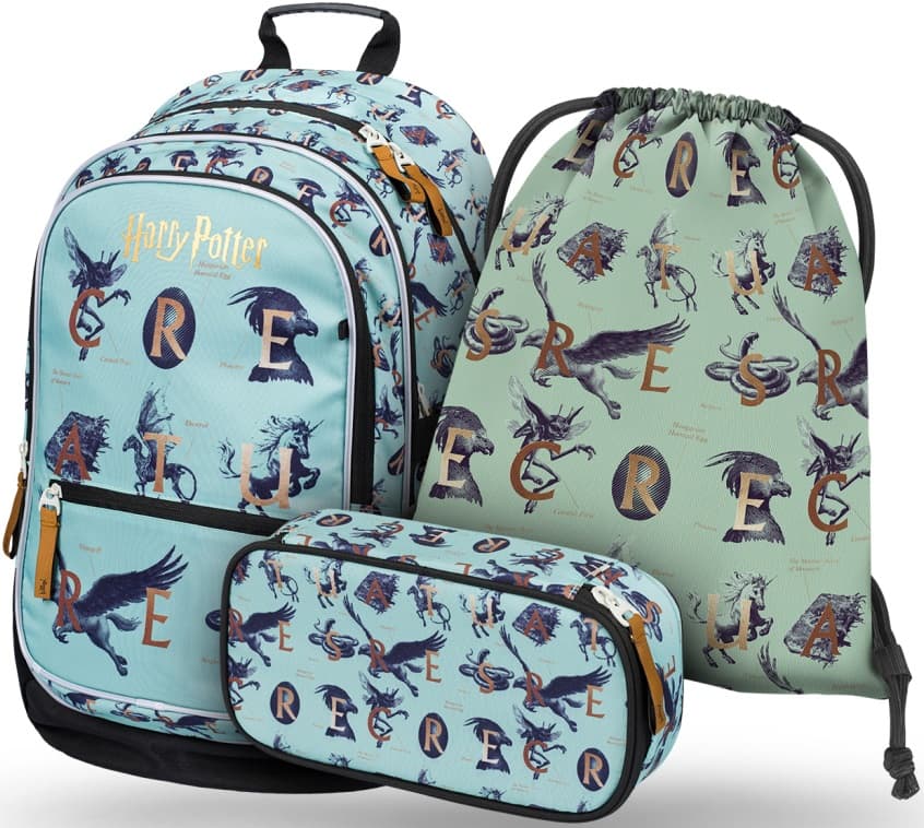 BAAGL SET 3 Core Harry Potter Fantastické zvery: batoh, peračník, vrecko