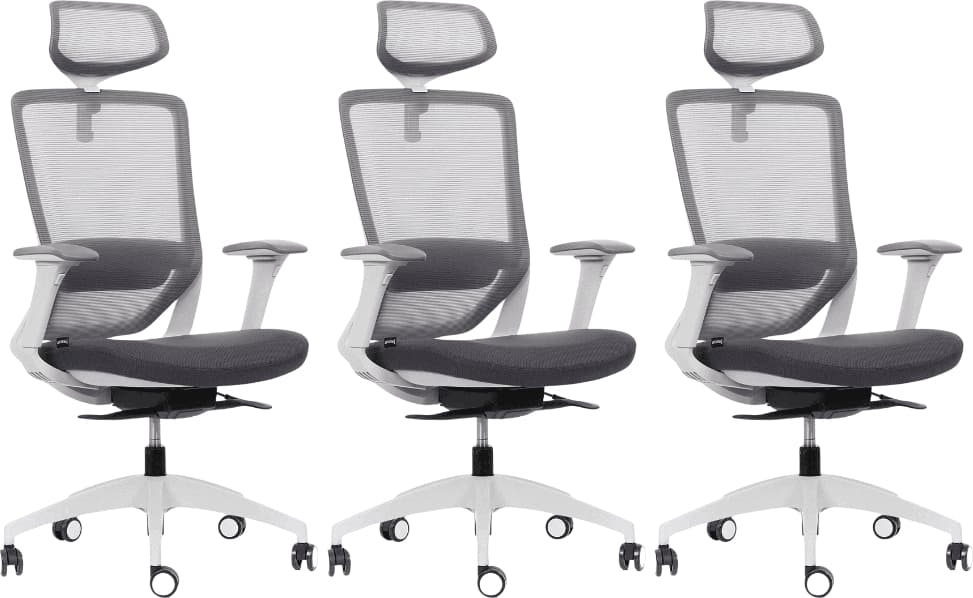 MERCURY 3PACK Ergonomická kancelárska stolička SWIFT sivý plast, tmavo sivá látka (3 ks)