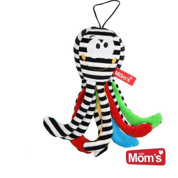 Hencz Toys Edukačná hračka Chobotnička s rolničkou - bielo/čierna