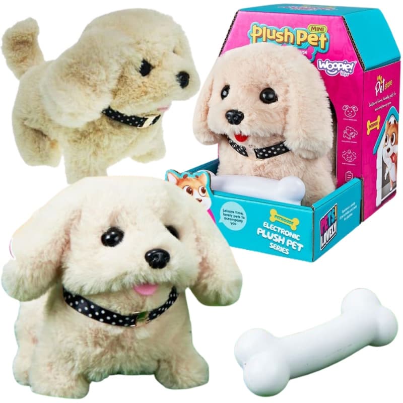 Woopie interaktívny plyšový psík s kosťou bichon golden retriever